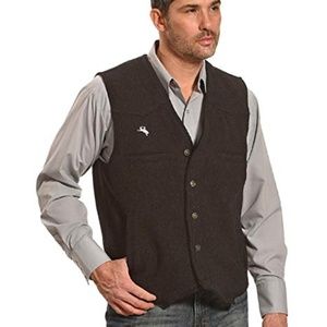 XL Western Wool Vest, Classic Black NWT